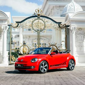 VW Beetle Red Cabrio