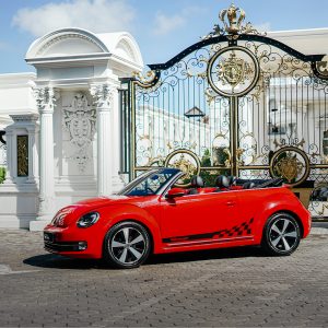 VW Beetle Red Cabrio