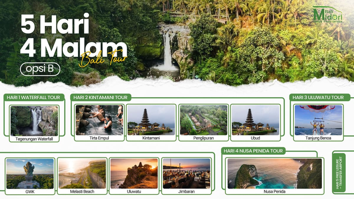 Klik untuk memperbesar 5 Hari 4 Malam opsi B