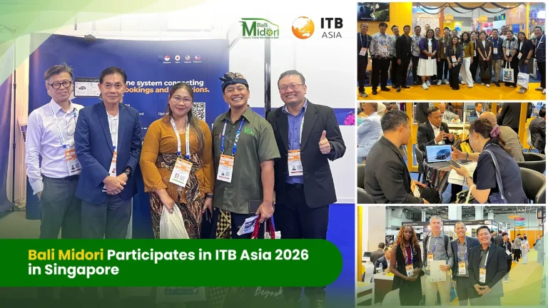 Photo collage of Bali Midori representatives and travel professionals at ITB Asia 2026 in Singapore